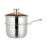Las ollas de vapor de pescado cuentan con una construcción de acero inoxidable, doble asa para un fácil transporte, perfectas para cocinar pescado, verduras o hornear panes de maíz