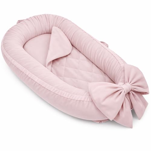 Image of EAQ Baby Lounger, Infant Lounger for Newborn,Portable Baby Nest Cover Breathable & Soft, Newborn Essentials