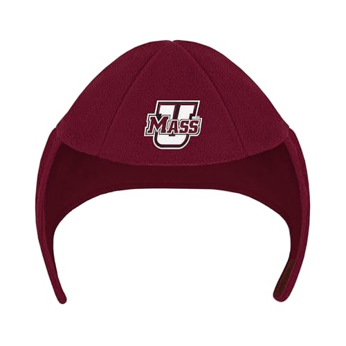 Creative Knitwear College Baby Infant & Toddler Chin Strap Beanie, UMass Minutemen Massachusetts Logo, Unisex, Maroon, 6-12 Months