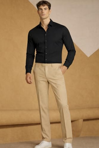 Image of Louis Philippe Men's Slim Fit Bamboo Blend Sustainable Stretch Young Formal Shirt