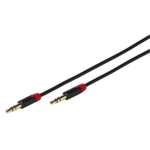 Vivanco T-CO 100 Audio-Anschlusskabel für Tablet (1m, 3,5 mm Klinke) schwarz-rot