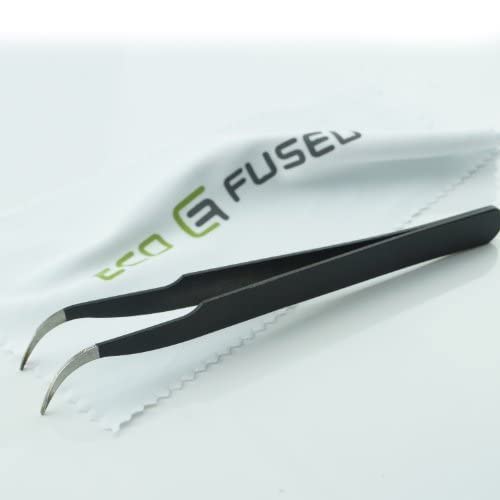 Eco-Fused Adhesive Sticker Tape For Use In Cell Phone Repair - 2Mm Tape - Also Including 1 Pair Of Tweezers/Eco-Fused Microfiber Cleaning Cloth (Black) #TOP5