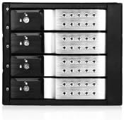 iStarUSA Group 3x5.25 to 4x3.5 SAS Cage Silver Trayless