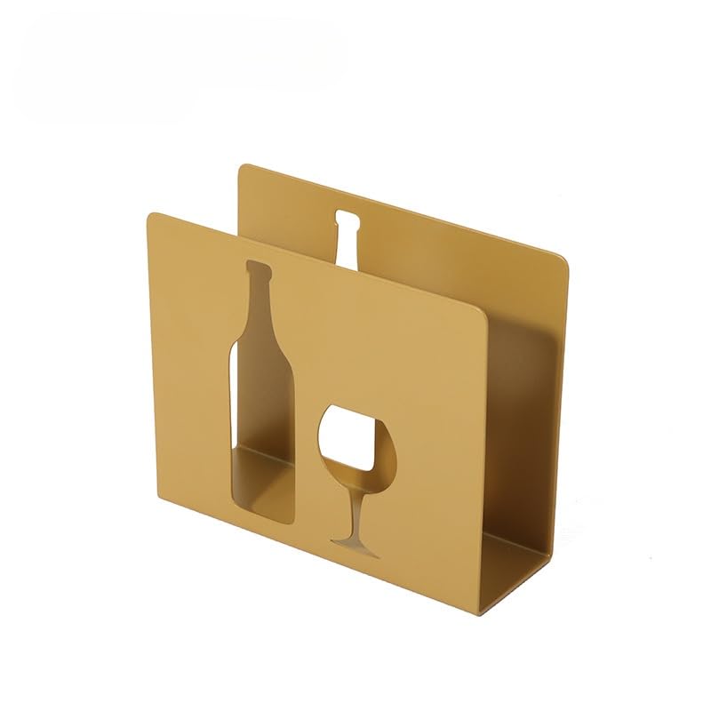 uchwyt na serwetki, Uchwyt na serwetki 12 * 4 10 CM 1-3 SZT. Złote serwetniki stół(Wine Glass,W:12*D:4*H:10cm 2pcs)