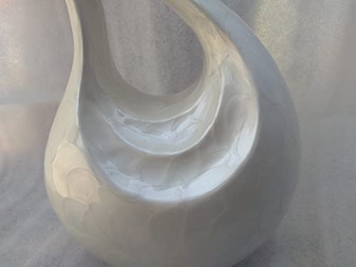 Cremation Urns For Human Ashes Adult White Pearl Urn Burial / Columbarium Tear Drop By Northern Design Products, 10.5 Inch H X 7 L 5 W #TOP5