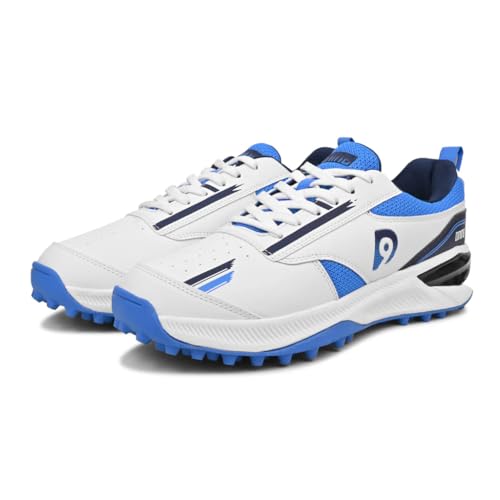 Image of DNINE Blaster Men, Rubber Studs, Cricket Shoes, Sun Orange /Diva | Blue /White | White /Red