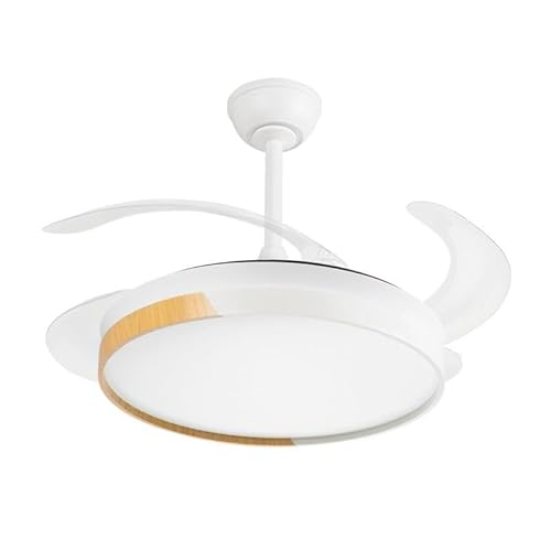 Ventilador de Techo LED Blanco/Haya 72W 7200LM CCT DC Ultra Silencioso con Mando Distancia y Palas Retráctiles Verano-Invierno | Greenice