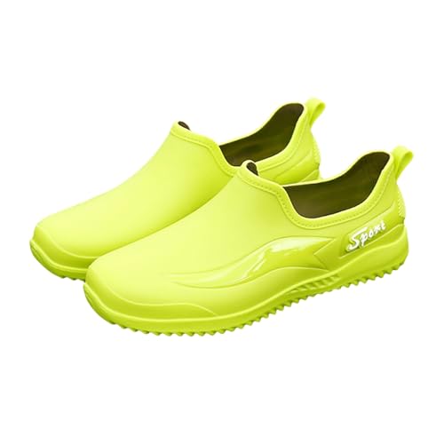 Generisch Botas de senderismo para hombre impermeables, botas de agua de neopreno para hombre, cómodas botas de goma para pies anchos, zapatos de jardín, transpirables, botas de lluvia gruesas, verde