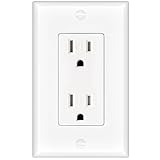 Amico Wall Outlet, 15 Amp Outlets, UL Listed, Decorator Receptacle with Wall Plate, Tamper Resistant Standard Electrical Outlet, Suitable for Home and Business - 1 Pack
