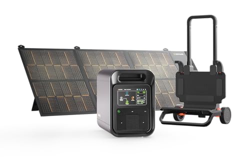 Image of Enphase IQ PowerPack 1500 Advanced Portable Power Station with 200W Solar Panel and Cart, Generator with microinverter technology for home backup, camping, RVs