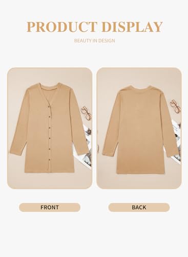 Eytino Plus Size Cardigan for Women Button Down Long Sleeve Lightweight Open Front 2025 Fall Trendy Cardigan Sweater(1X-5X)4