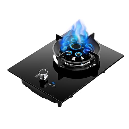 Fornello a gas a bruciatore singolo, ad alta efficienza, 5,2 kW, con timer e spegnimento della fiamma, in vetro temperato per una cucina casalinga sicura