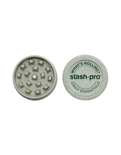 Image of Stash-Pro Herb Grinder - Compact 2-Part Crusher with Magnetic Lid | Durable Plastic Build | Portable for Daily Essentials (Cream)