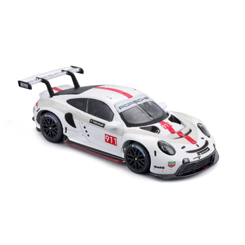Modelo a escala 1:43 Bburago 911 RSR Blanco y Rojo miniatura 4