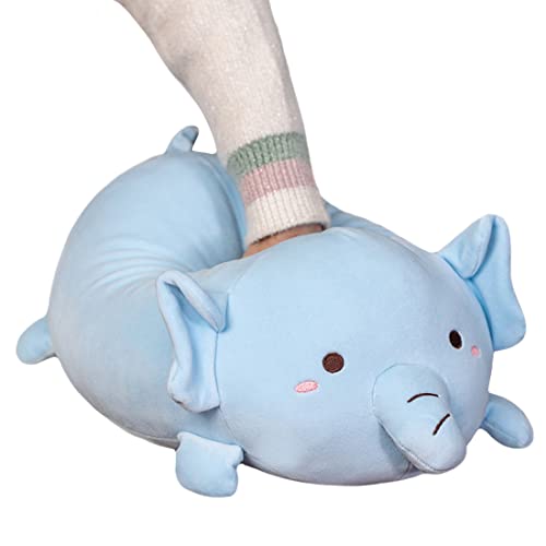 Elainren Super Fluffy Elephant Body Pillow Plush Blue Elephant Soft Stuffed Animals Toy Kawaii Anime Elephant Plushie Throw Pillow Decor Gifts For Xmas /17.7''(Only For Age 14+) #TOP1