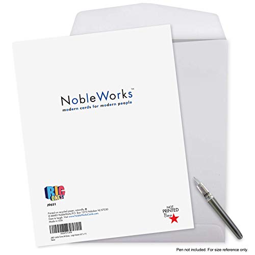 Nobleworks - 1 Large Blank Greeting Card (8.5 X 11 Inch) - All Occasion Notecard With Envelope, Big Bold Letters - Big Kiss J9651 #TOP6