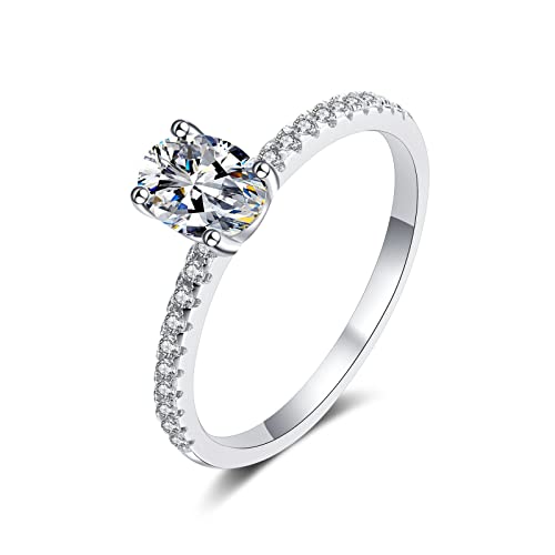 Anneau ovale moissanite 2ct KnSam le cadeau romantique pour femme