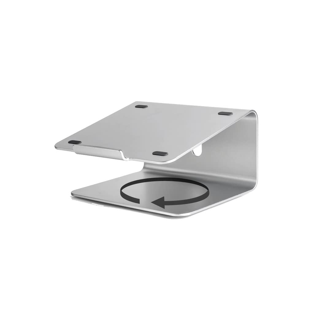 Soporte de aluminio para computadora portátil con base giratoria premium