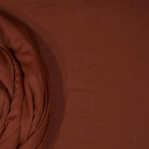 Image of Plain Mulmul Soft Cotton Fabric | Lightweight Breathable Mulmul Cloth | Super Quality Natural Cotton Fabric for Kurta, Dress, Dupatta, Lining & Craft Use (Choco Brown, 5 Meters)