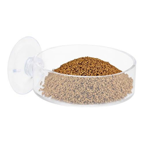 APOMOONS Mangeoire pour crevettes avec Ventouse, Mangeoire pour Aquarium Ventouse Ronde pour Aquarium Accessoires pour crevettes, Petit bac à Nourriture en Acrylique Transparent pour Poissons, 6CM