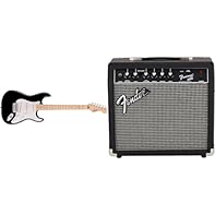 A perfect choice for beginners, the Squier by Fender Sonic Stratocaster Bundle has everything you need to begin playing guitar. The Stratocaster is an ideal instrument for beginning players and provides a comfortable playing feel. It features a light...