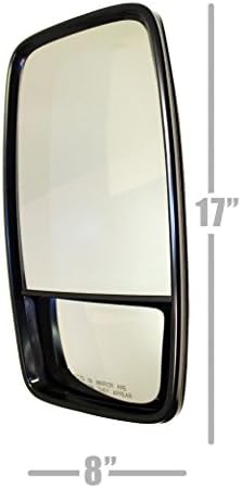 Lucerix - 17"x8" West Coast-Mirror - Hand Set - 2 in 1 - Driver/LH Side Mirror - 3/4" (19mm) Tube-Style Clamp