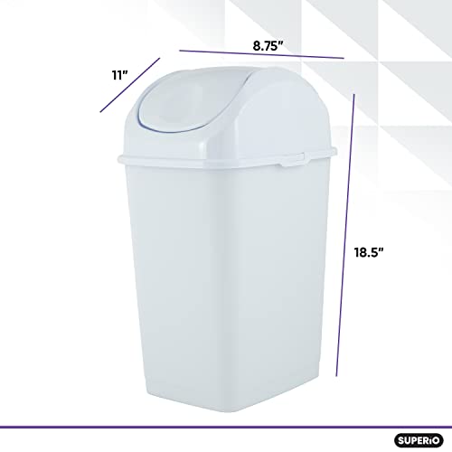 Superio Trash Can 4.7 Gallon With Swing Top Lid #TOP1