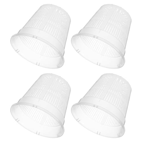 jojofuny Set da 4 Cestini Idroponici in Plastica con Tazze a Rete Scanalata, Vasi per Coltivazione senza Terra di Verdure per Balcone, Filtro Controllo Radici, Contenitori Riutilizzabile