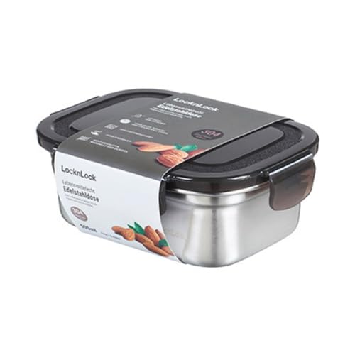 LocknLock Edelstahl Vorratsdose mit Deckel, 500 ml 155 × 120 × 58 mm , BPA-Frei, Spülmaschinengeeignet, Gefriertruhengeeignet bis -20°C… – Ansicht 1