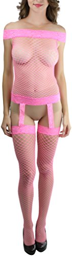 Image of ToBeInStyle Women's Bodystocking Bustier Garter Lingerie Suspender Thigh High Stockings