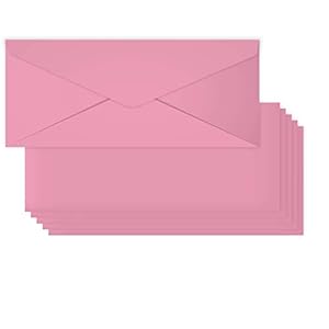 Business Envelops, 200-Pack #10 Pink Envelopes, Standard Square Flap, Gummed Seal, Perfect for Invitations, Office…