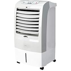 Ventilador Cama Amazon Amazon Basics - Enfriador de aire portátil oscilante 3 en 1 (ventilador, humidificador y purificador) con 3 velocidades, temporizador y control remoto, 60 W