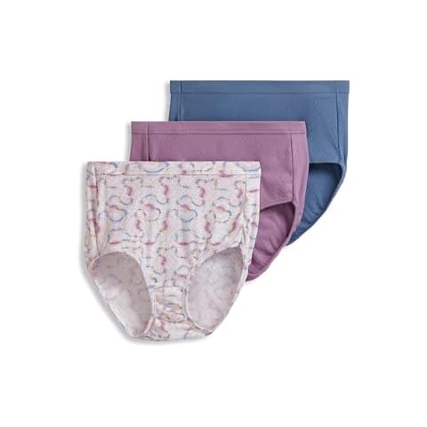Jockey Women's Underwear Elance Breathe Brief - 3 Pack, Fresh Coast/Stippled Waves/Silver Plum, 11 Cover