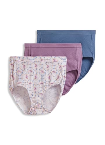 Image of Jockey Women's Underwear Elance Breathe Brief - 3 Pack, Fresh Coast /Stippled Waves /Silver Plum, 5