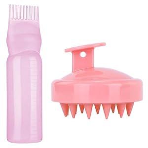 Kisvic 4 stuks haarolie-applicators, wortelkam, applicator fles en haarmassageborstel, haarolieapplicator fles, betrouwbaar haarstyling-gereedschap voor haarkleurmiddelen