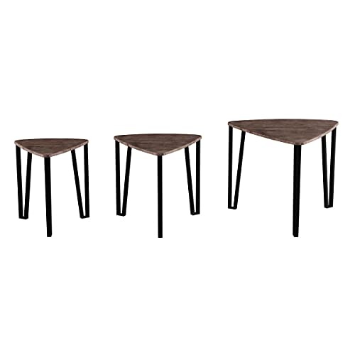 Lavish Home Nesting Tables - Set of 3 Modern Woodgrain-Look Coffee Tables for Living Room - Contemporary Accent Decor Home Furniture (Brown) by Lavish Home - Image 5