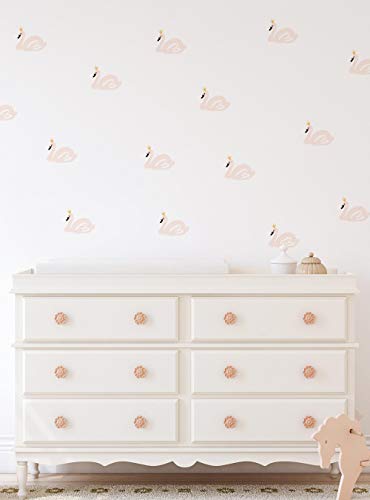 Swan Lake - Vinilo para pared reubicable rosa miniatura 1