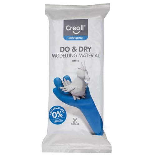 Creall Do & Dry Lufttrocknende Modelliermasse, Weiß, 1 x 500g | Ton ohne Brennofen | Gebrauchsfertig & weich | Kinder Basteln Schule Hobby DIY & kreative Projekte