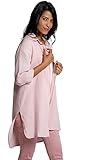 longbluse leinen bluse Hemdkragen GINA LAURA Damen Longbluse, Leinen, hinten länger, 3/4-Arm zartes Altrosa 40 798535524-40