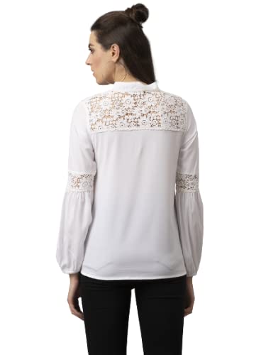Image of Style Quotient Women White Solid Wrap Top