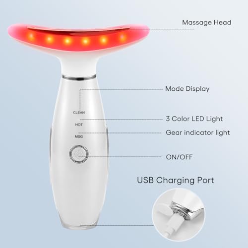 LATME Facial Massager,Neck Face Massager Tool,3 Mode Massage with Heat,Portable Beauty Instrument