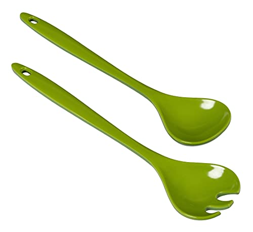 KUHN RIKON 24294 Cubiertos para Ensalada, Color Verde Oscuro, plástico