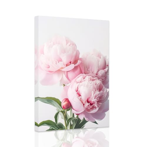 ZXHYWYM Impression sur toile de pivoine rose – impressions sur toile de peintures florales élégantes – impressions sur toile de fleurs romantiques pour...