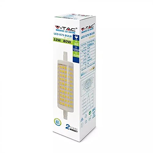 V-TAC 13W Energy Saving R7S LED Bulb 80W Equivalent E27 ES (Edison Screw) 6400 Kelvin White Non Dimmable - Image 2