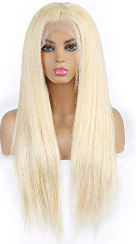 Lace Front Wigs Human Hair Bleach Blonde for Women 130% Density Body Wave Remy Hair with Baby Hair Free Part Lace Frontal (16 inch #613)