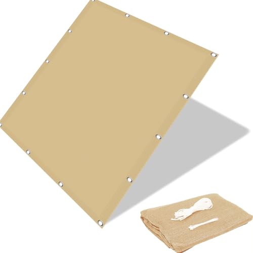 Voile d'ombrage rectangulaire 1.6x3.2 m jaune sable pour balcon et extérieur