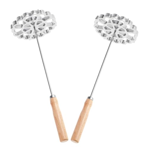 CATIEBYE 2 Piezas De Timbal De Roseta: Moldes Para Gofres Achappam Con Roseta Sueca, Molde Para Galletas, Pasteles, Buñuelos, Postres, Galletas, Gofres, Horneado, Plateado