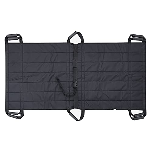 DBMGB Transfergurt Gleittuch mit Griffen, Gleitunterlage Transfermatte für Pflege Bettlägerige Patienten und Ältere Menschen(mit Taillenschutzgürtel), Schwarz, 160cm×68cm Cover