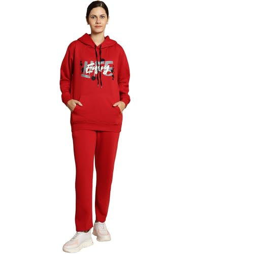 Image of Mack Jonney Printed Hooded Cotton Fleece Track suit for Women (Pack of 2)(Kangaroo Pockets)-MACK51590