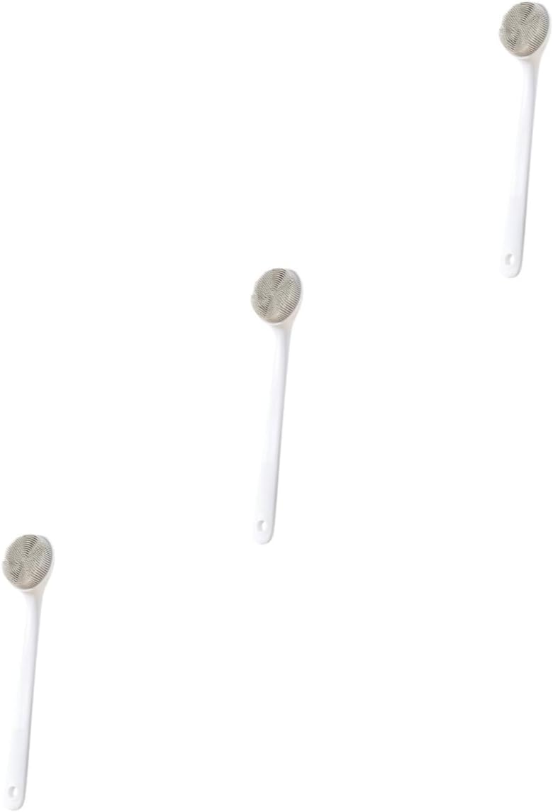 Ipetboom 3pcs Bath Back Scrubber Brush Men Body Scrub Brush Long Handle for Exfoliation Circulation